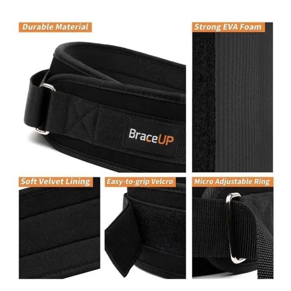 Braceup Powerlifting Belt Black Medium‎ B682